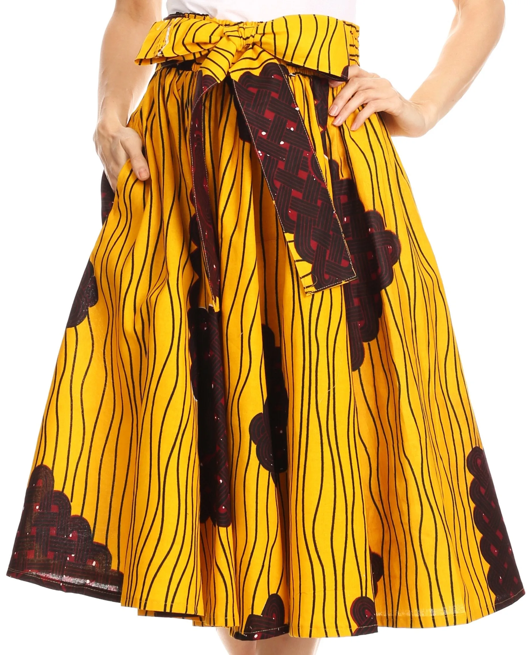 Sakkas African Dutch Ankara Wax Print Full Circle Skirt