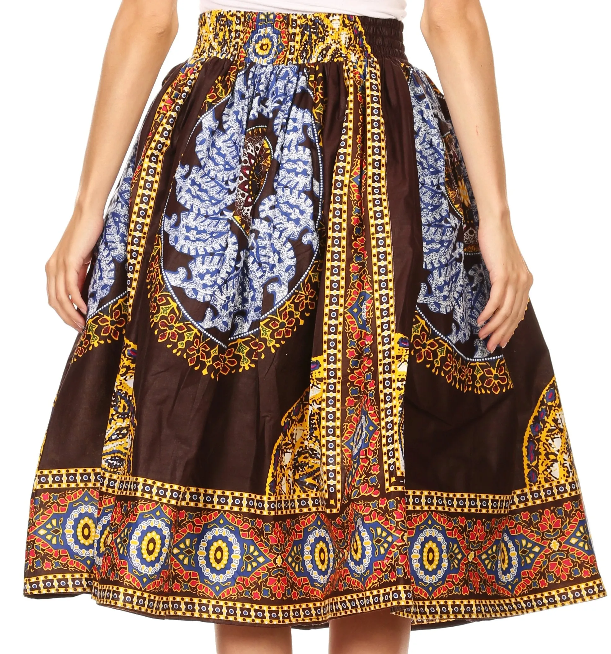 Sakkas African Dutch Ankara Wax Print Full Circle Skirt