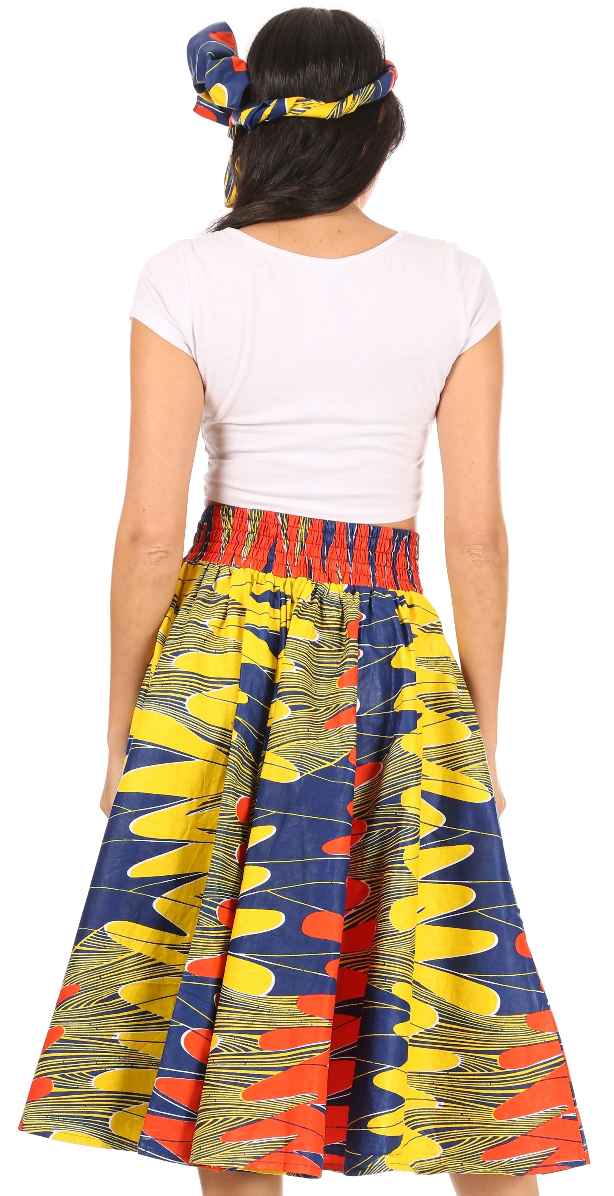 Sakkas African Dutch Ankara Wax Print Full Circle Skirt