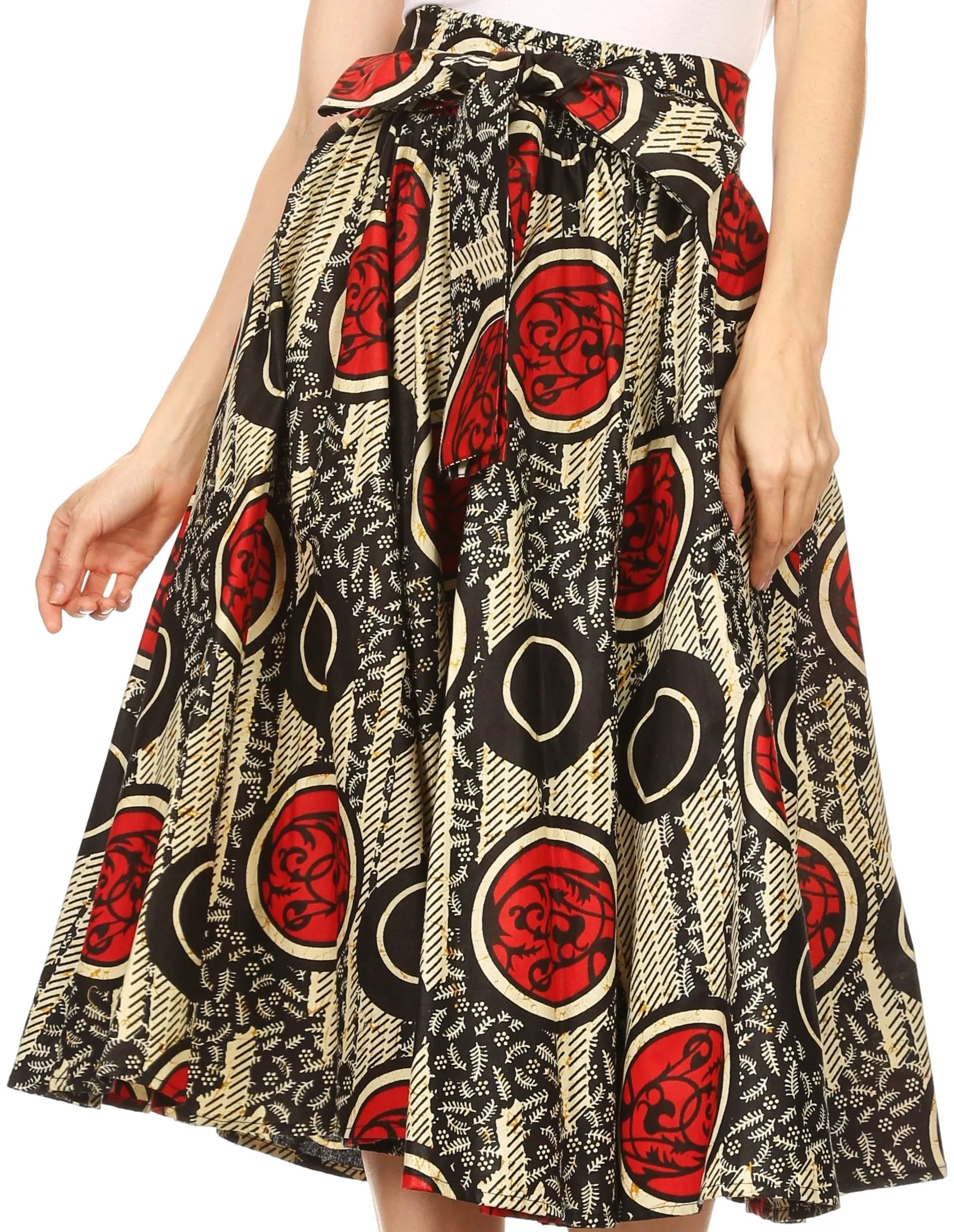 Sakkas African Dutch Ankara Wax Print Full Circle Skirt