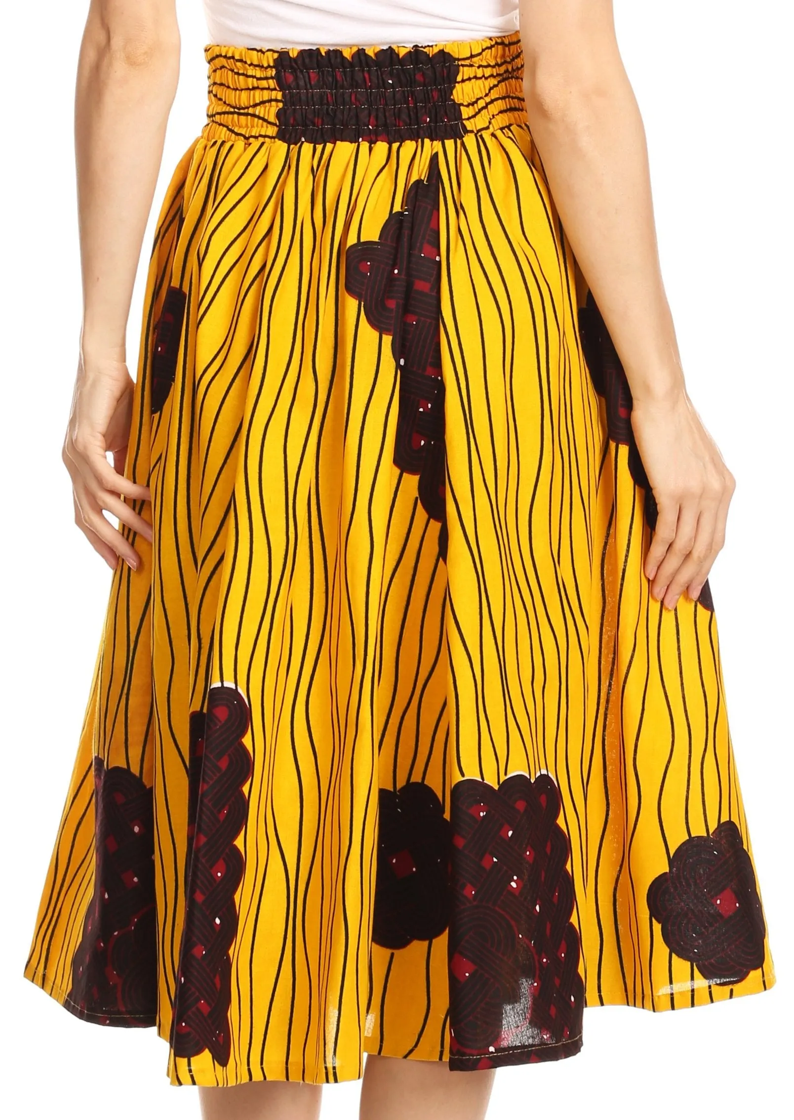 Sakkas African Dutch Ankara Wax Print Full Circle Skirt