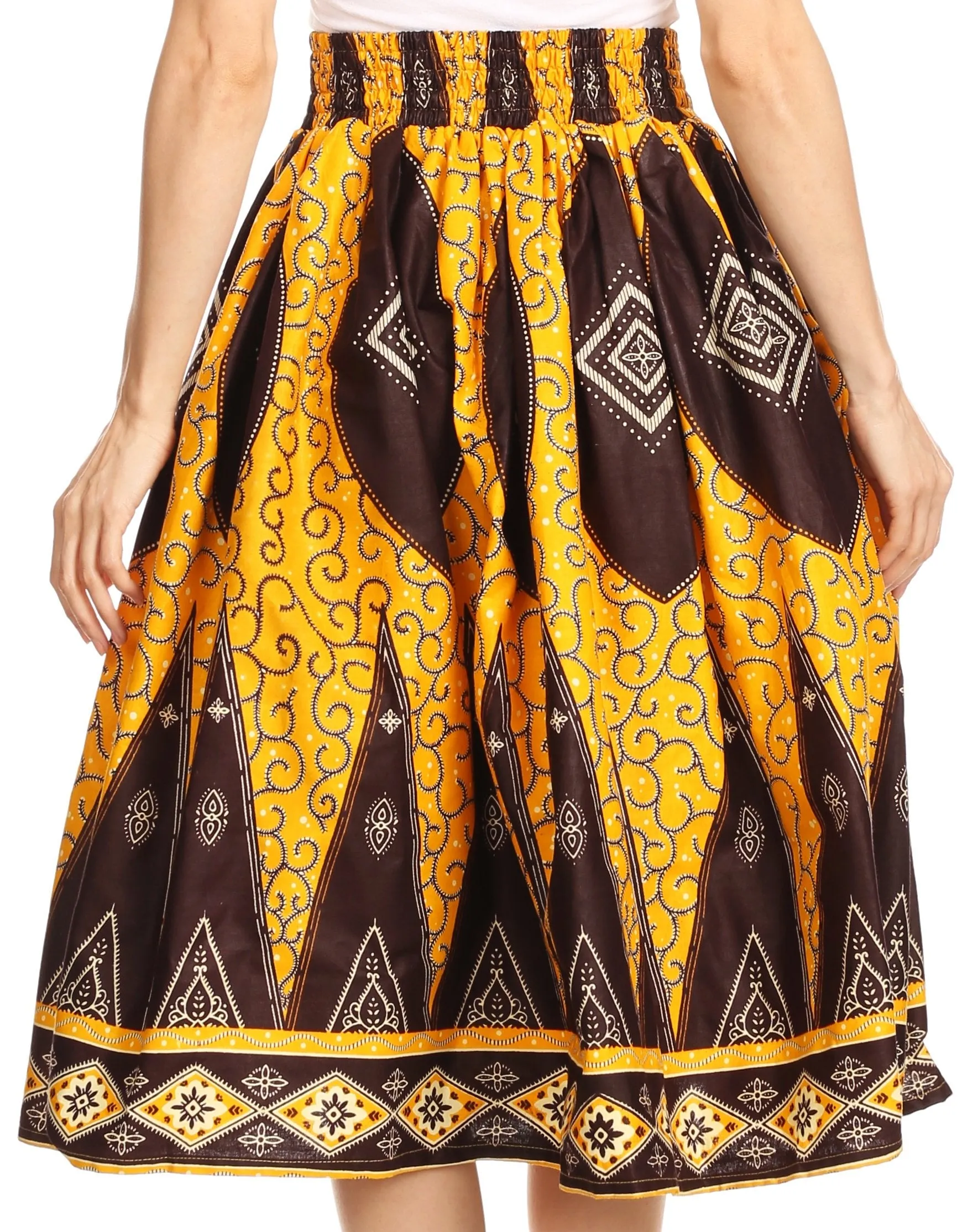 Sakkas African Dutch Ankara Wax Print Full Circle Skirt