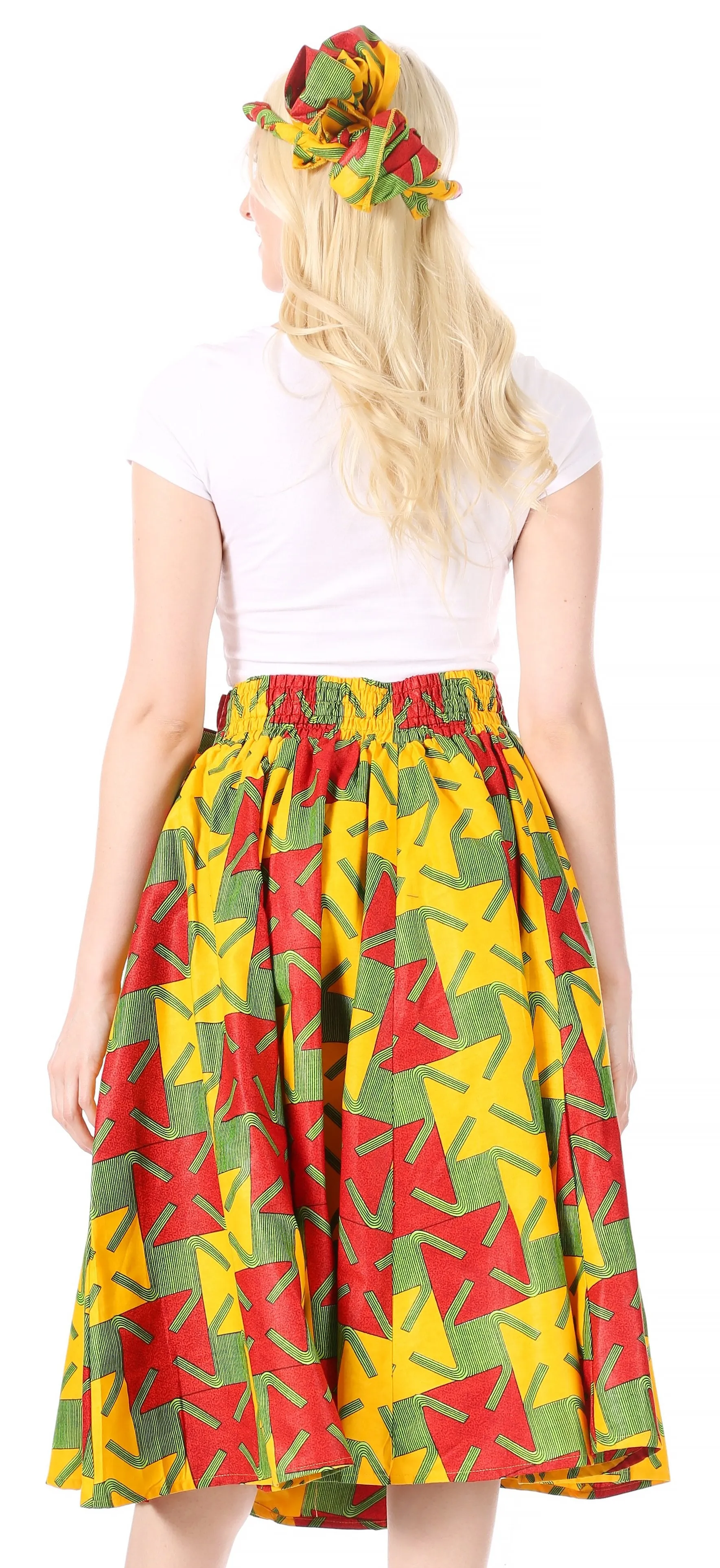 Sakkas African Dutch Ankara Wax Print Full Circle Skirt