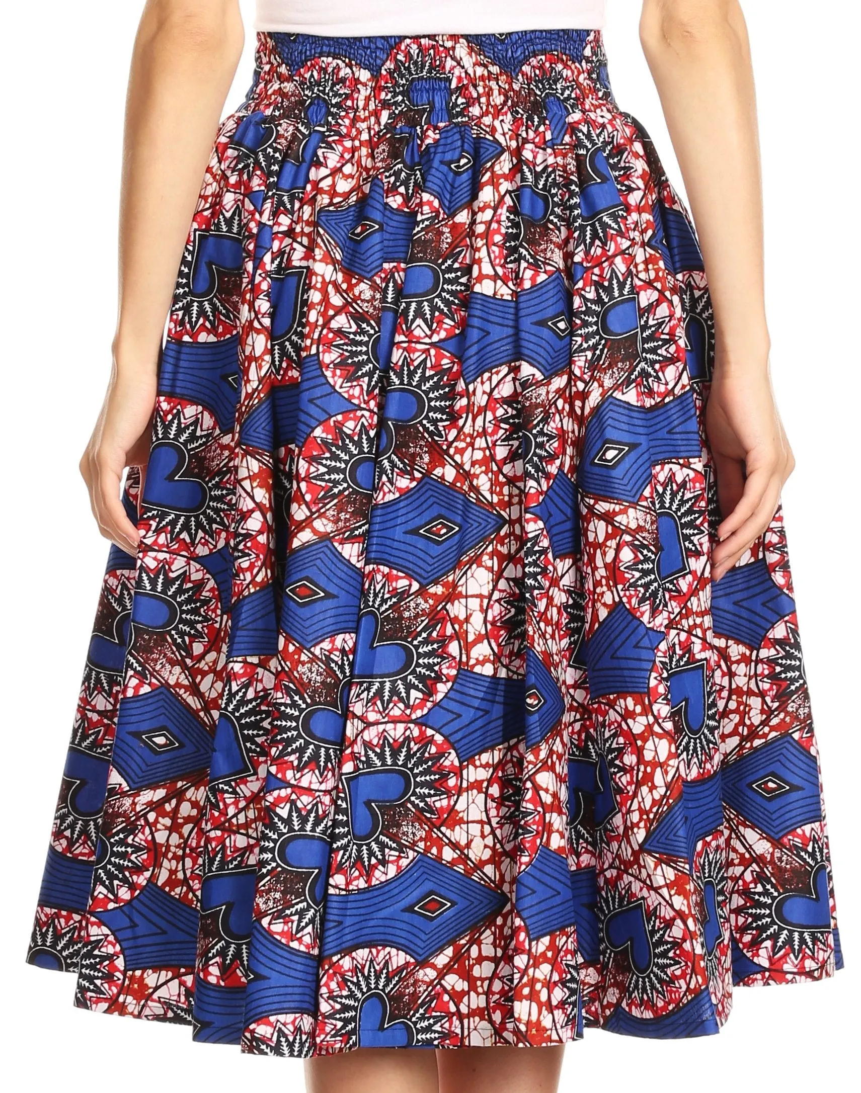 Sakkas African Dutch Ankara Wax Print Full Circle Skirt