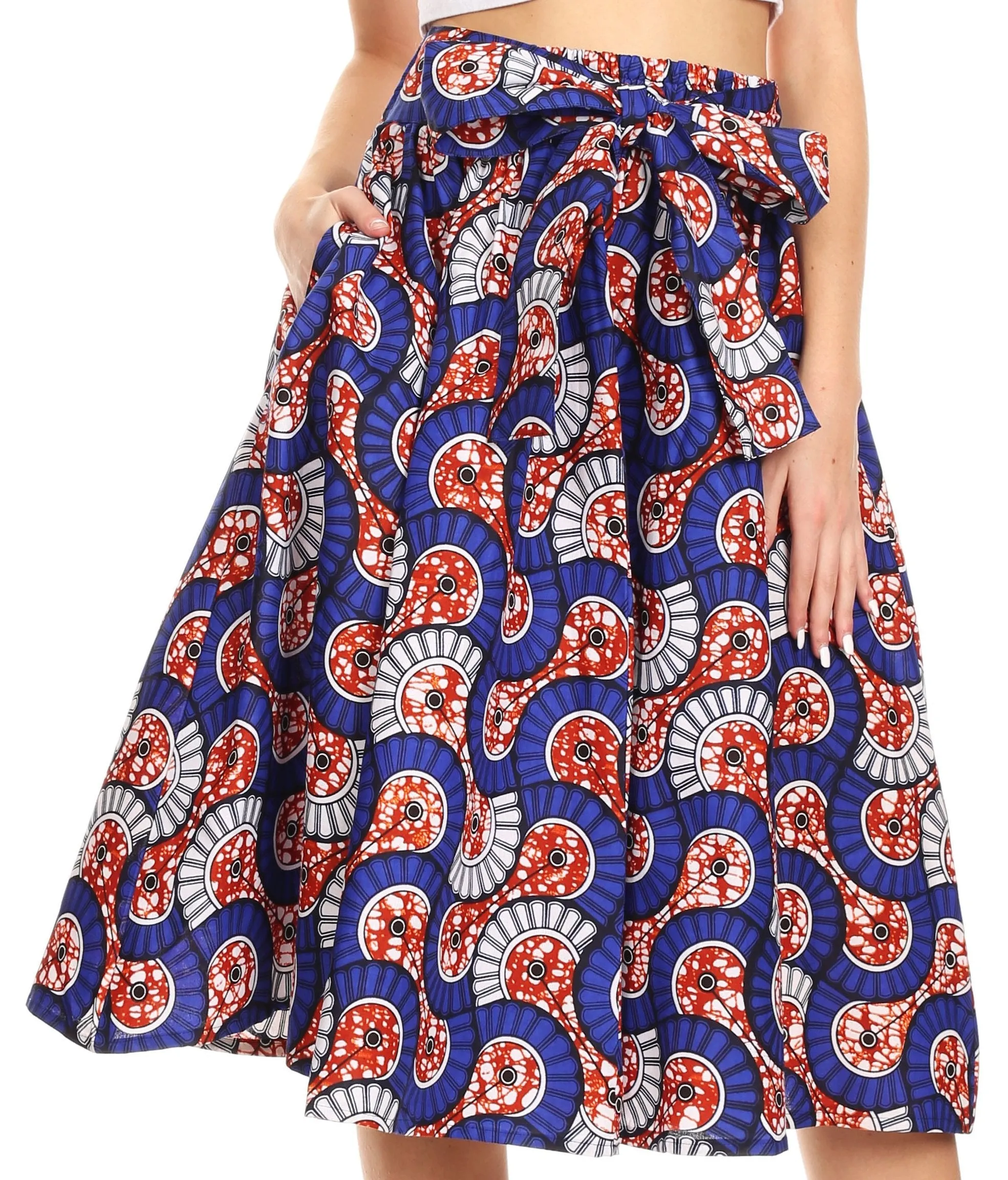 Sakkas African Dutch Ankara Wax Print Full Circle Skirt