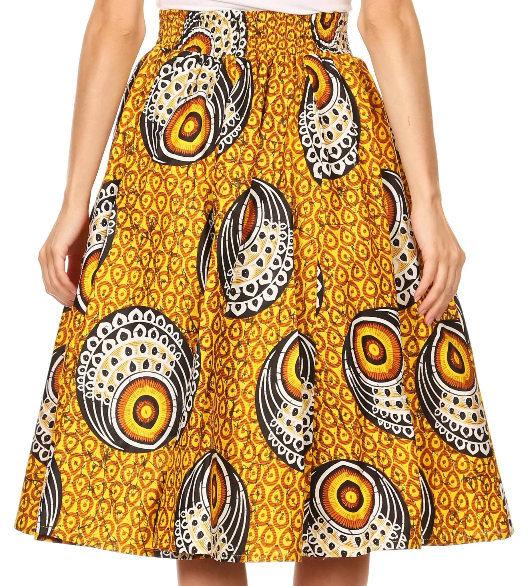 Sakkas African Dutch Ankara Wax Print Full Circle Skirt