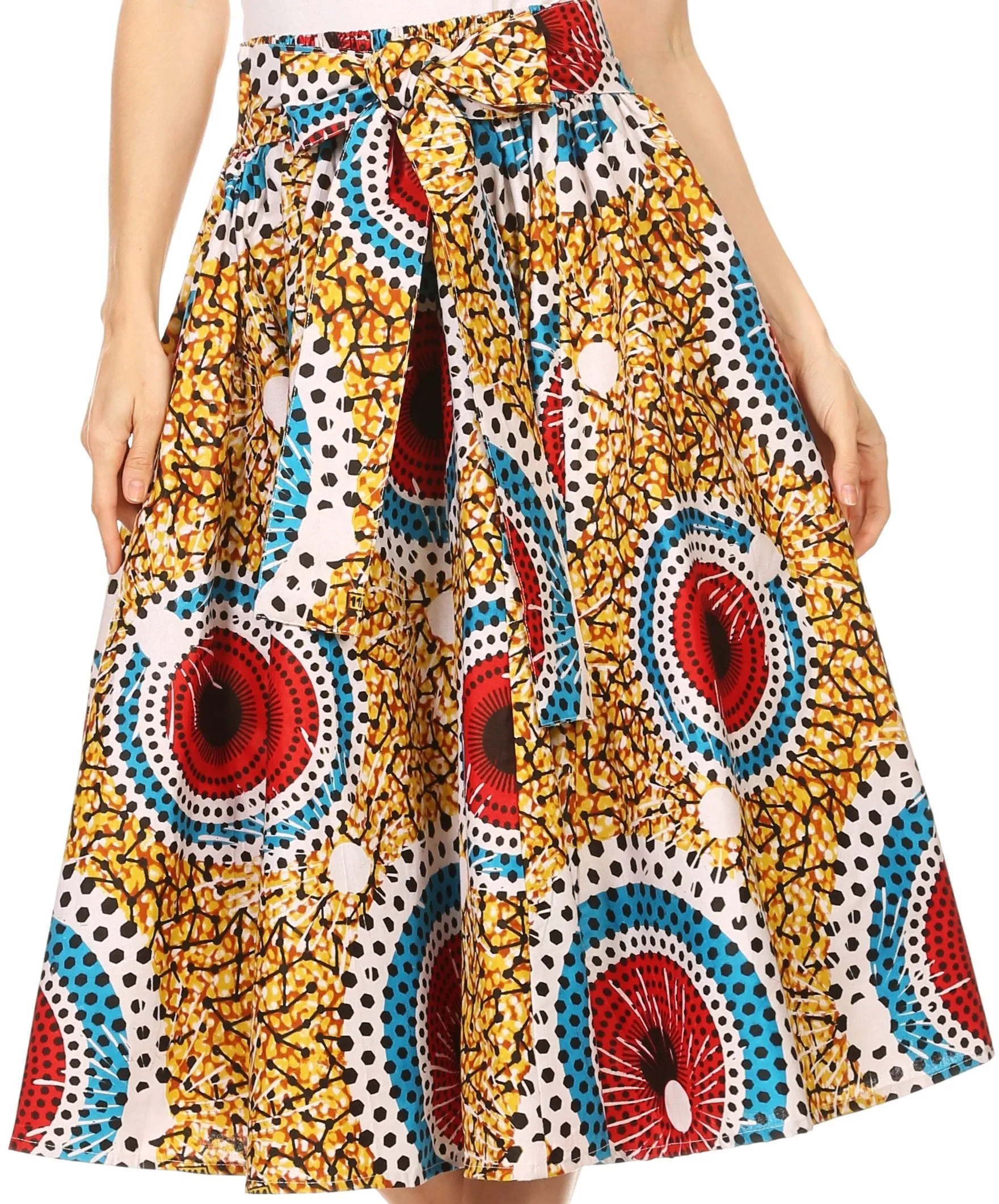 Sakkas African Dutch Ankara Wax Print Full Circle Skirt