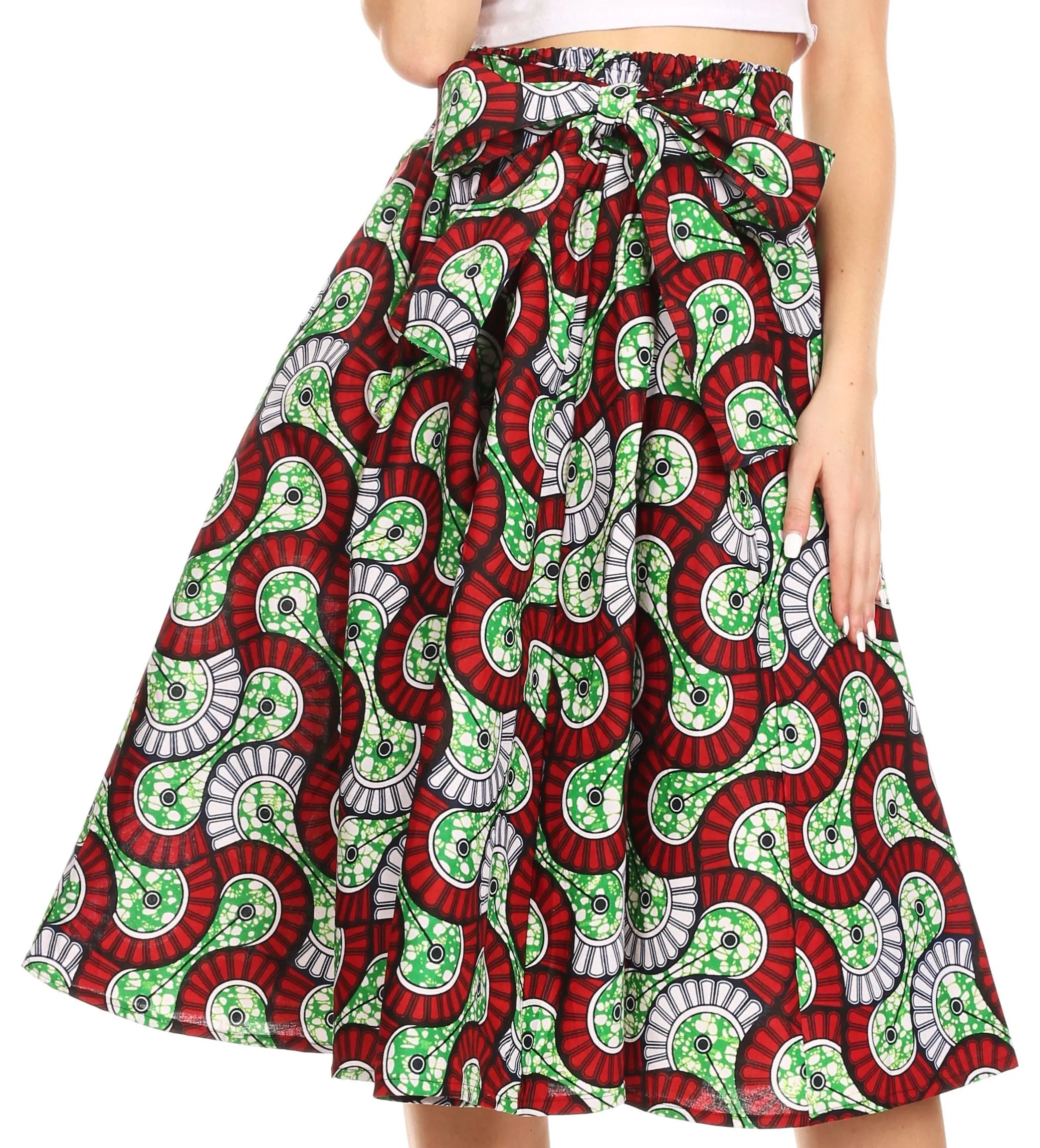 Sakkas African Dutch Ankara Wax Print Full Circle Skirt