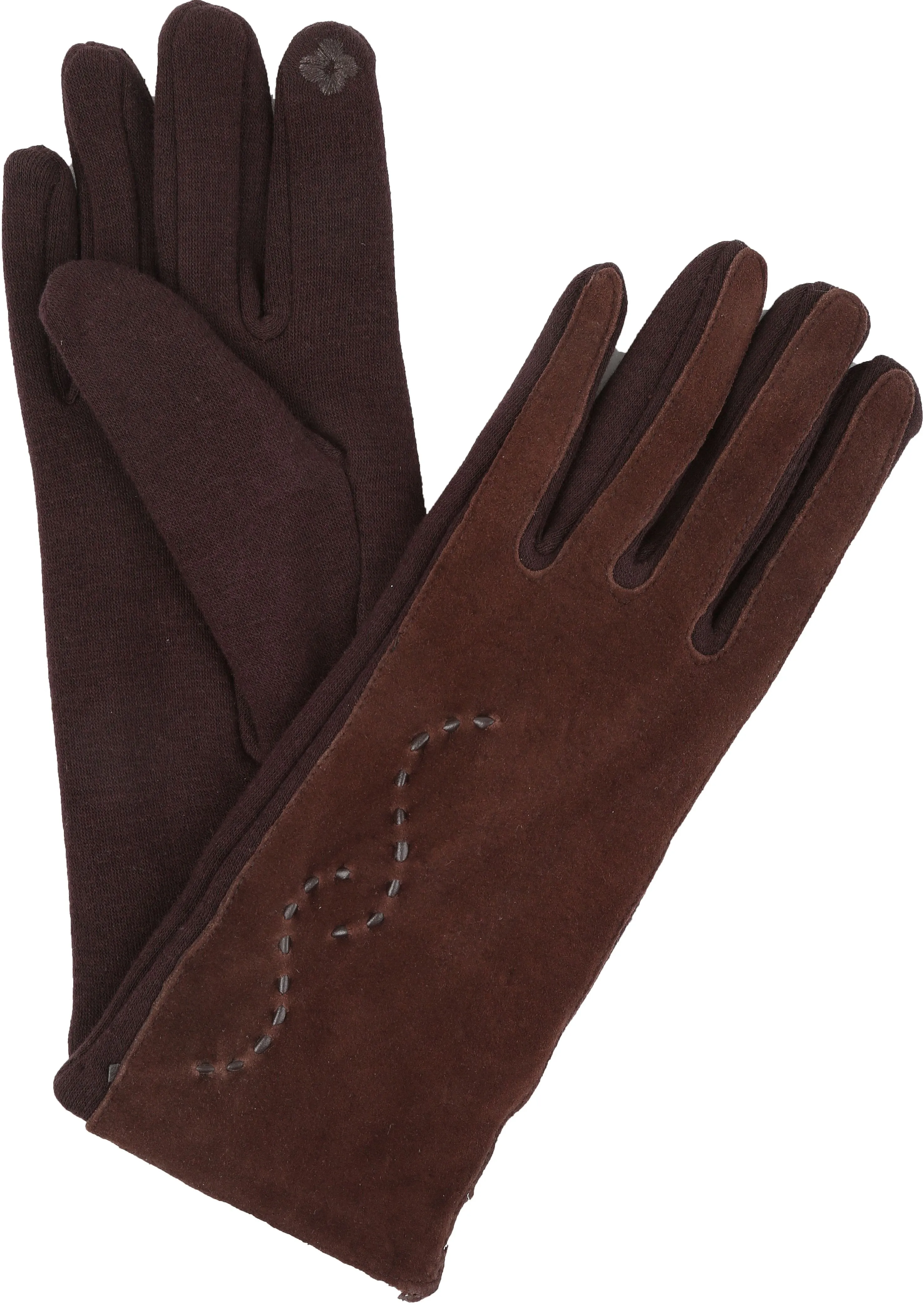 Sakkas Lidy Leather Embroidered Comfortable Warm Snow Touch Screen Finger Gloves