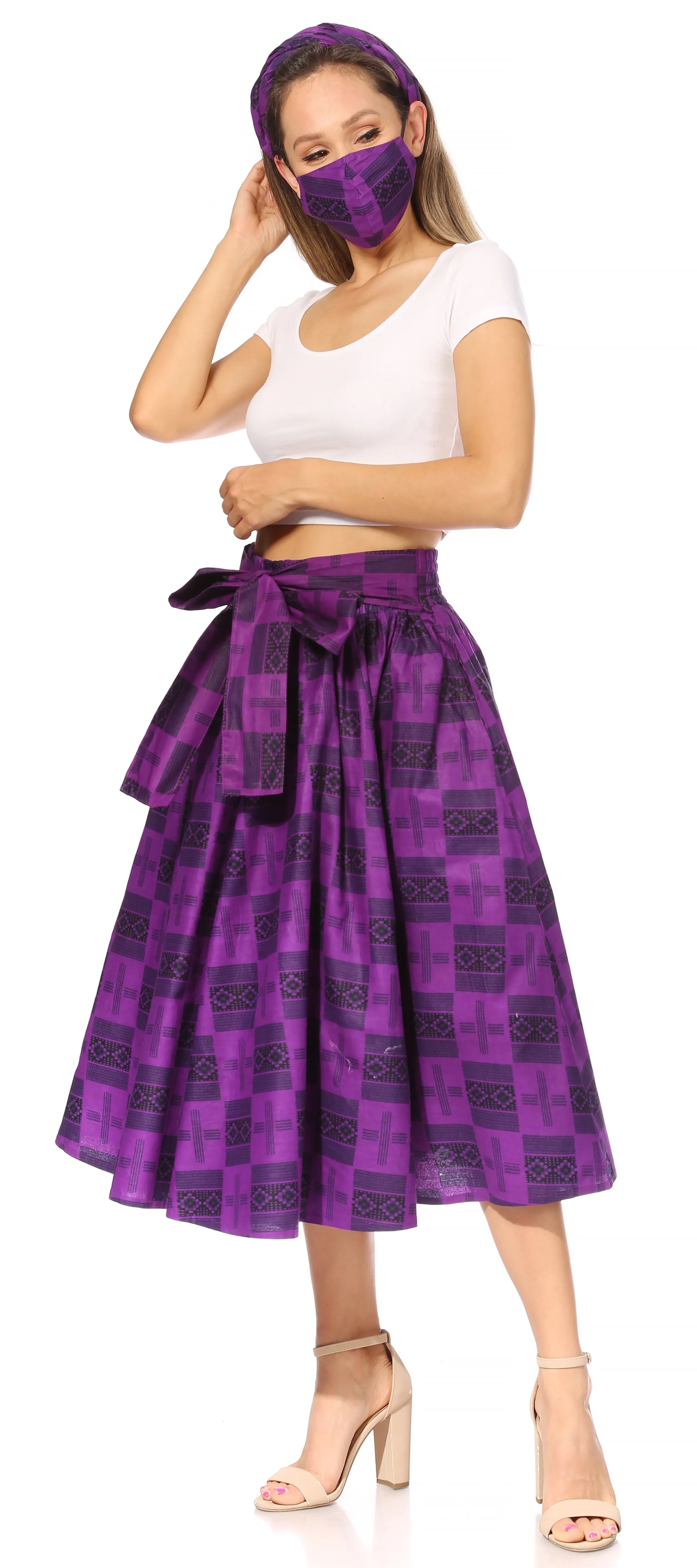 Sakkas Second African Dutch Ankara Wax Print Full Circle Skirt