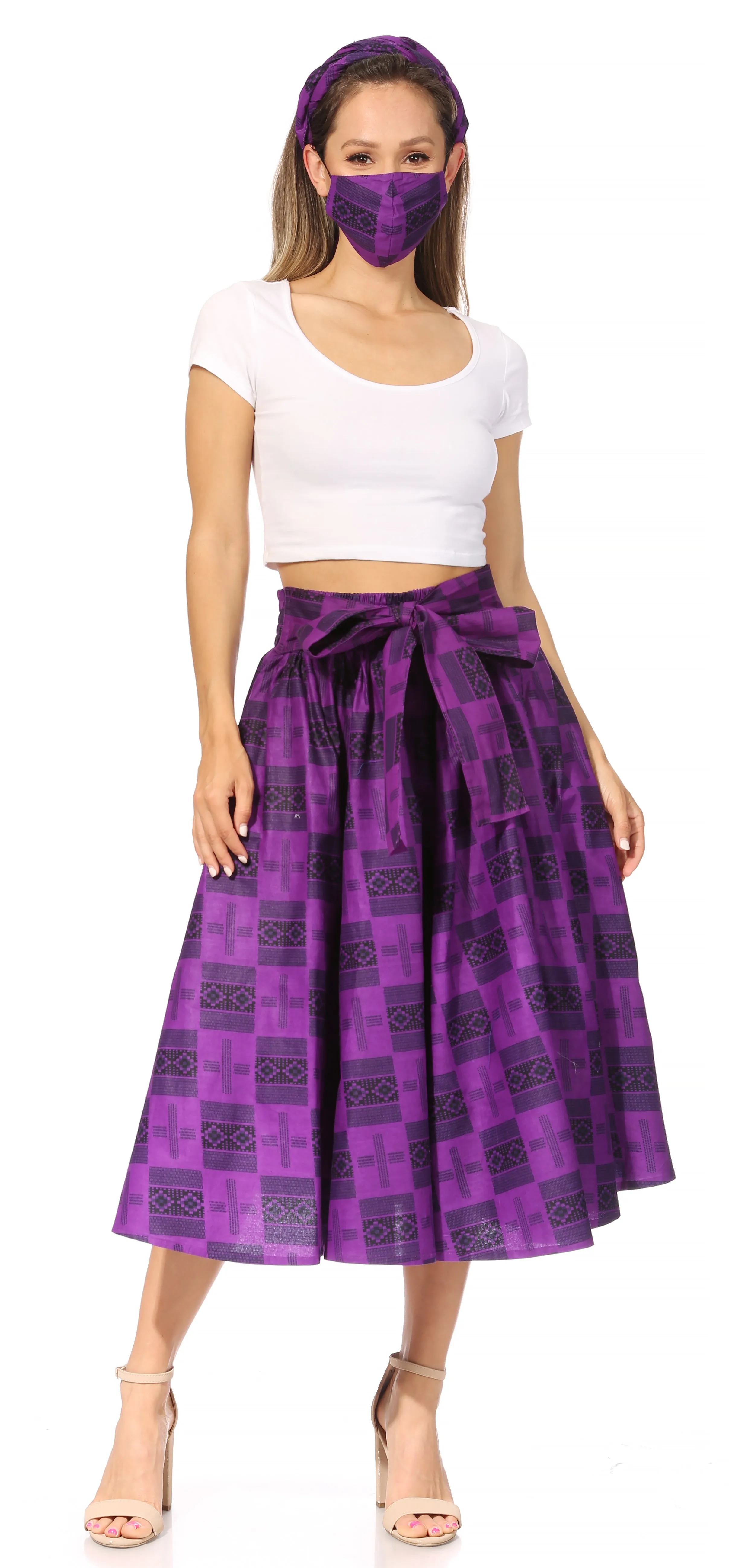 Sakkas Second African Dutch Ankara Wax Print Full Circle Skirt