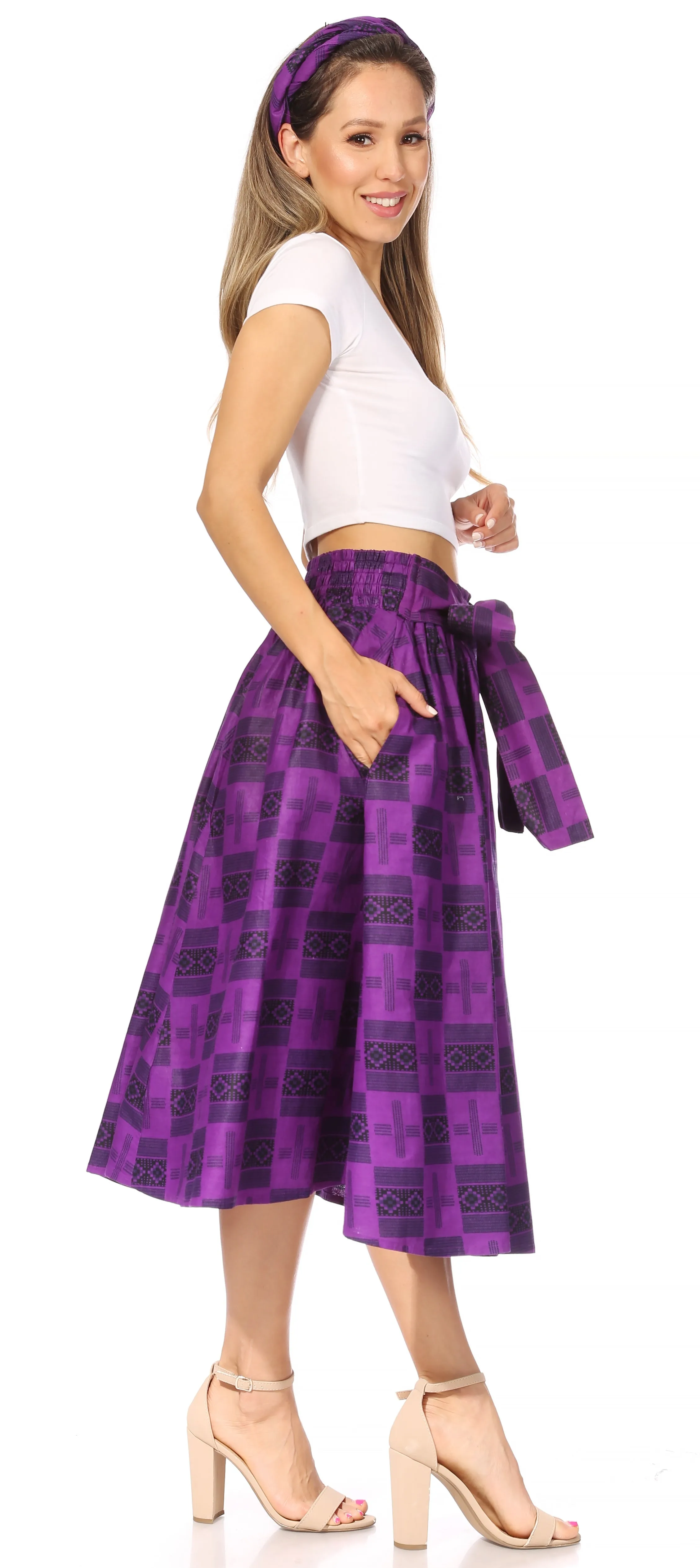 Sakkas Second African Dutch Ankara Wax Print Full Circle Skirt