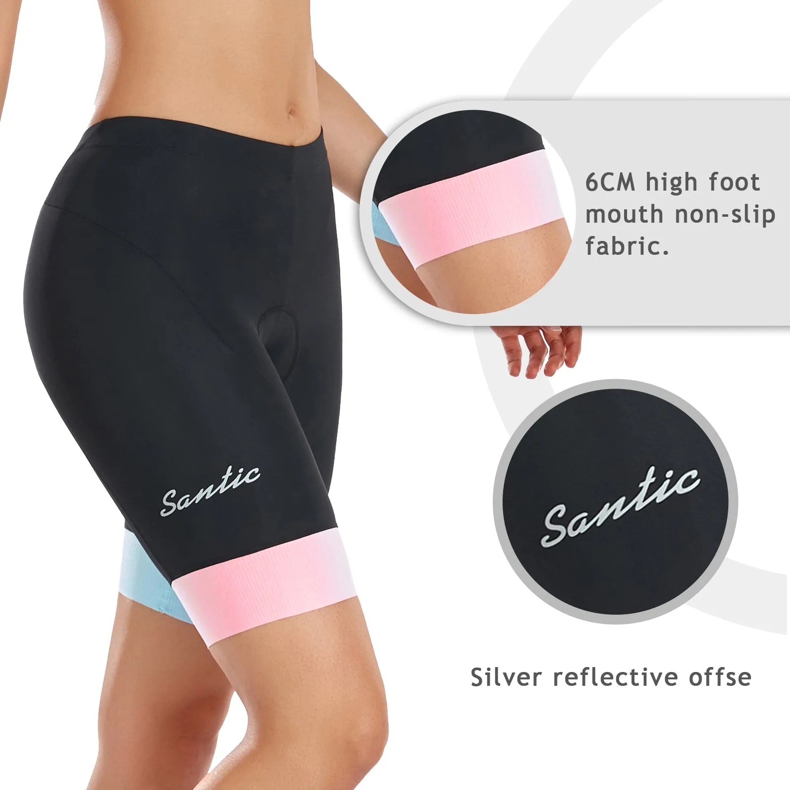 Santic Cloud Fan  Womens Cycling Shorts Padded Pink