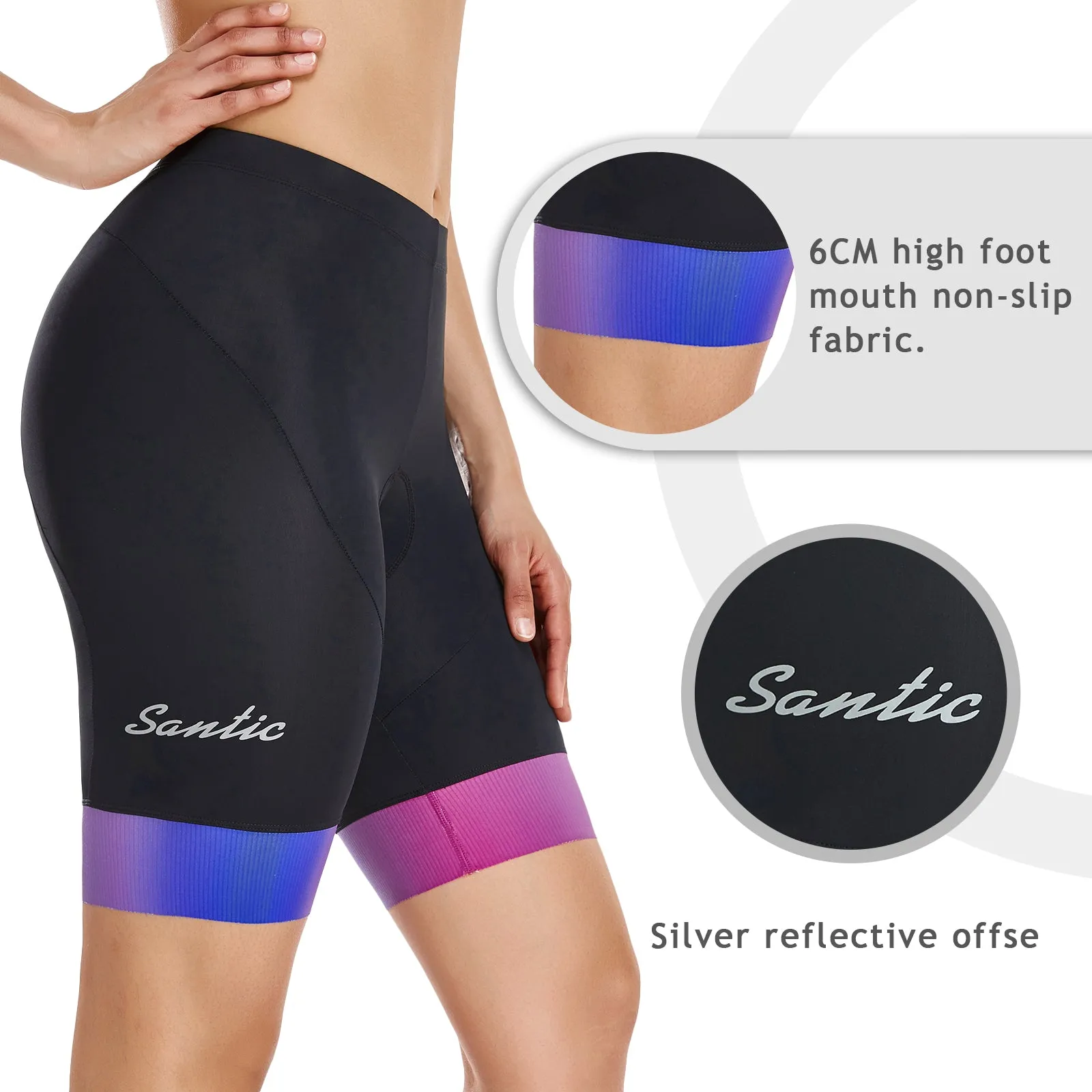 Santic Cloud Fan  Womens Cycling Shorts Padded Purple