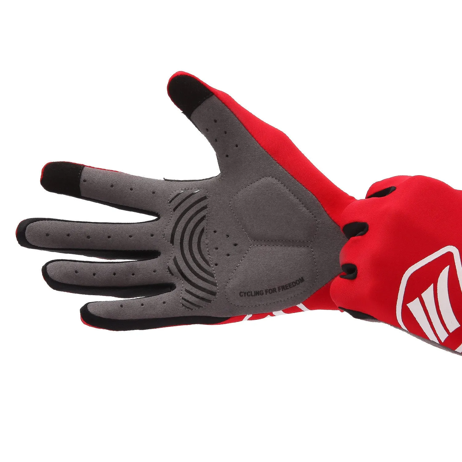 Santic Lance Men Red Cycling Gloves Full Finger