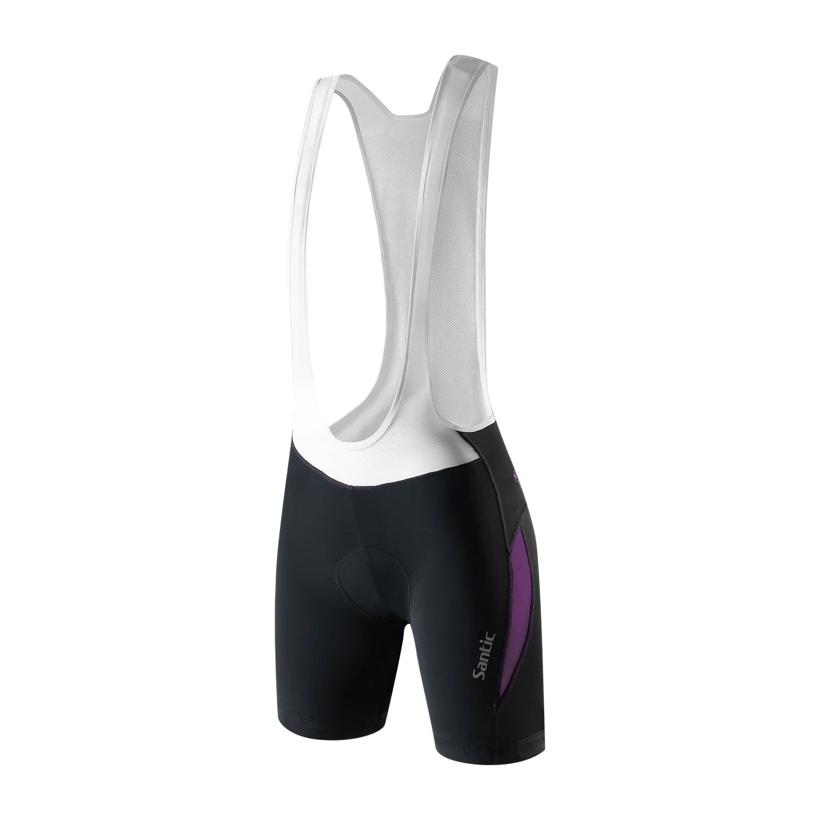 Santic  Women's Cycling Bib Shorts 4D Padded Bicycle Tights Purple