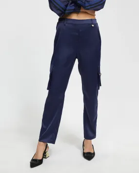 Satin cargo trousers