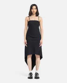 Scarf Hem Dress in Black