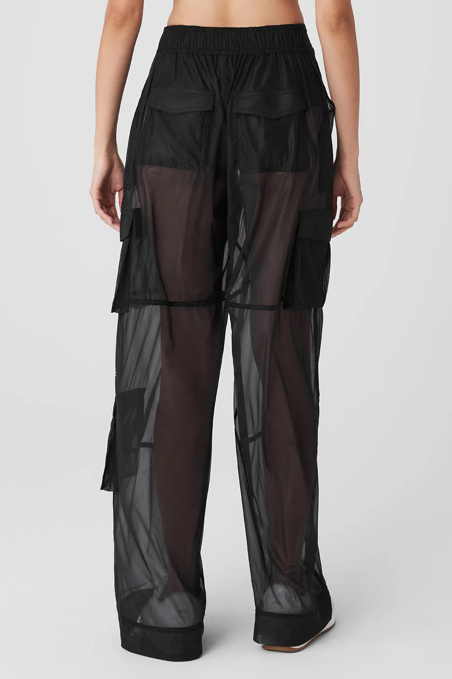 Sheer Effusion Cargo Wide Leg Trouser - Black