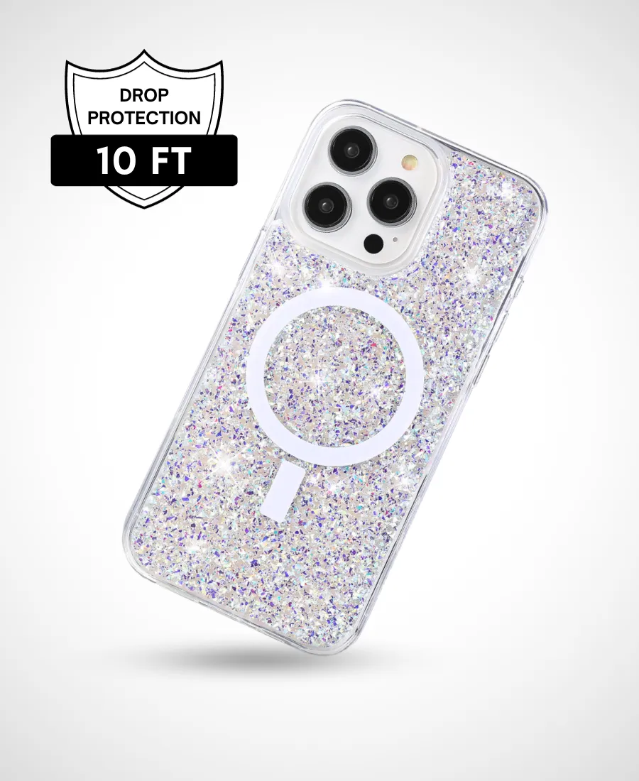 Silver Sparkle MagSafe Phone Case