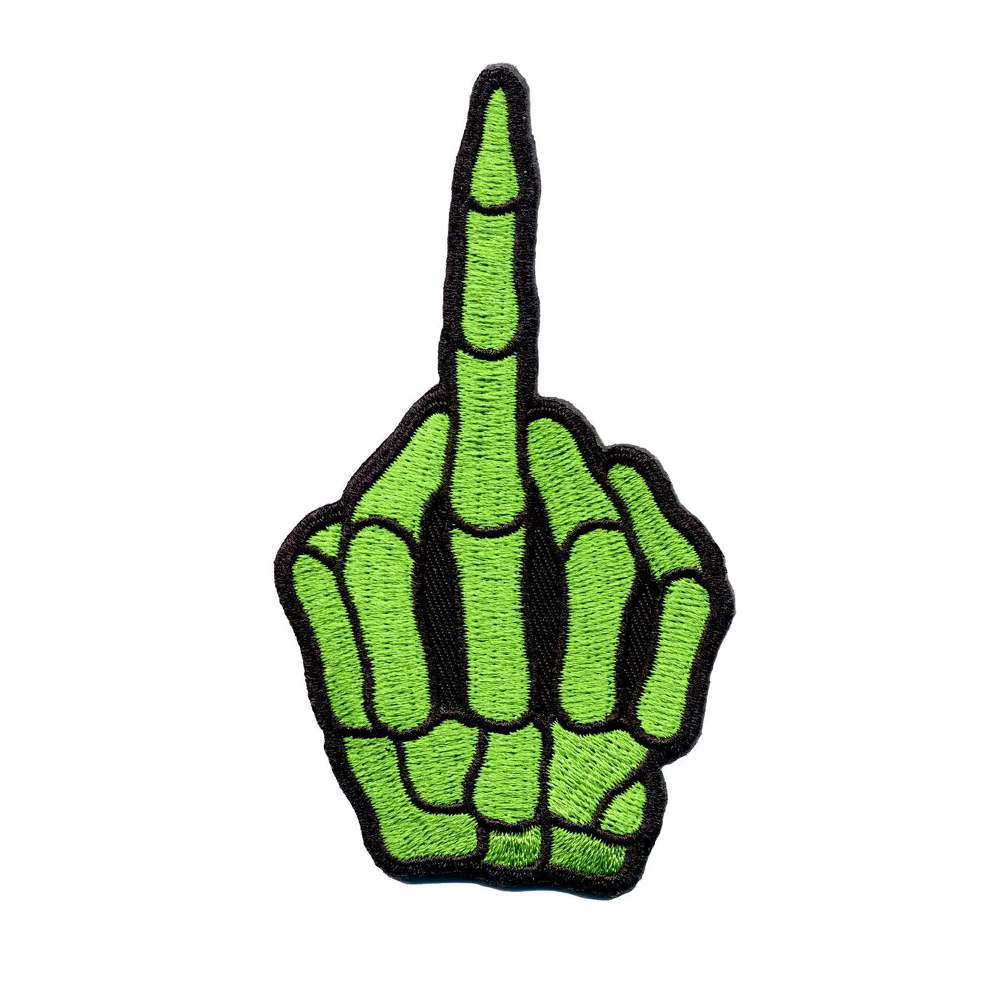 Skeleton Middle Finger Patch in Green