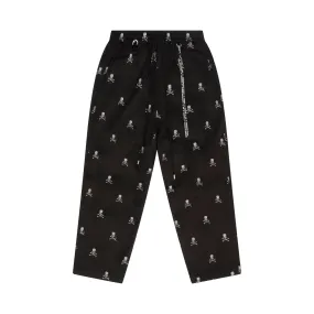 Skull Embroidered Tapered Pants in Black