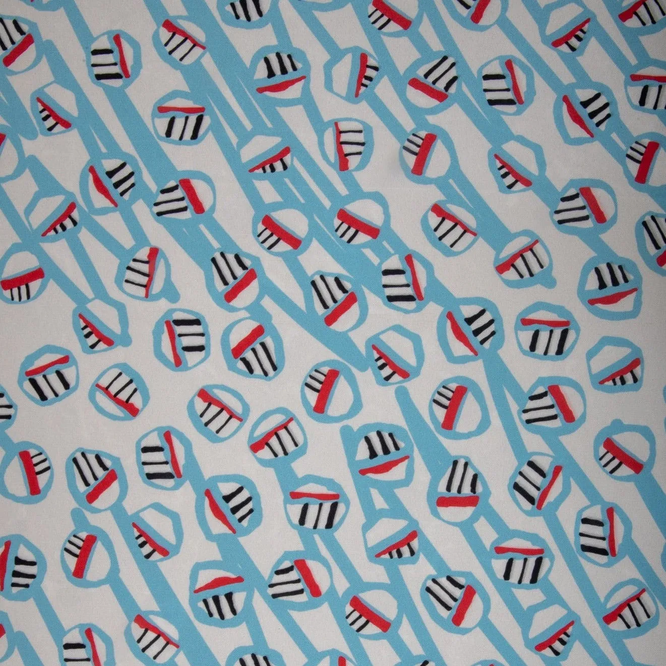 Sky Blue Digital Print Crepe Fabric