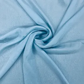 Sky Blue Solid Satin Organza Fabric