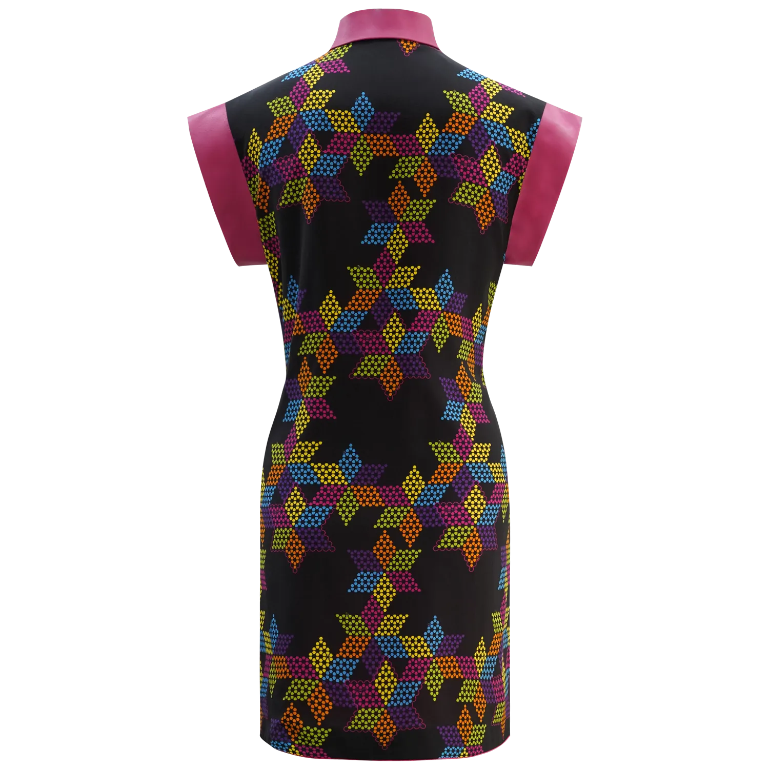 SPARKLE BY KAREN CHAN x  HK Heritage Museum【CHINESE CHECKERS】100% Silk Cheongsam (Short Sleeve) (我們的兒時玩意) (波子棋)