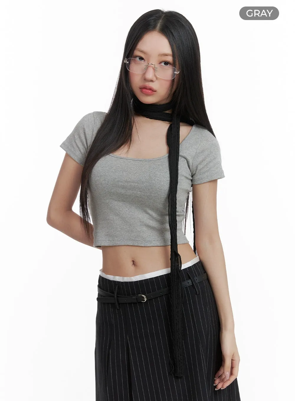 Square Neck Crop Top CA409