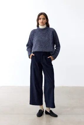 Straight-Fit Cotton Corduroy Trousers - Medianoche