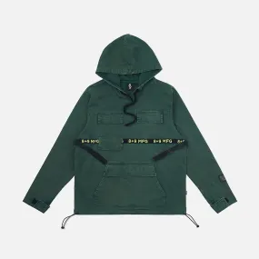 Strapped Up Vintage Washed Utility Anorak Jacket Green