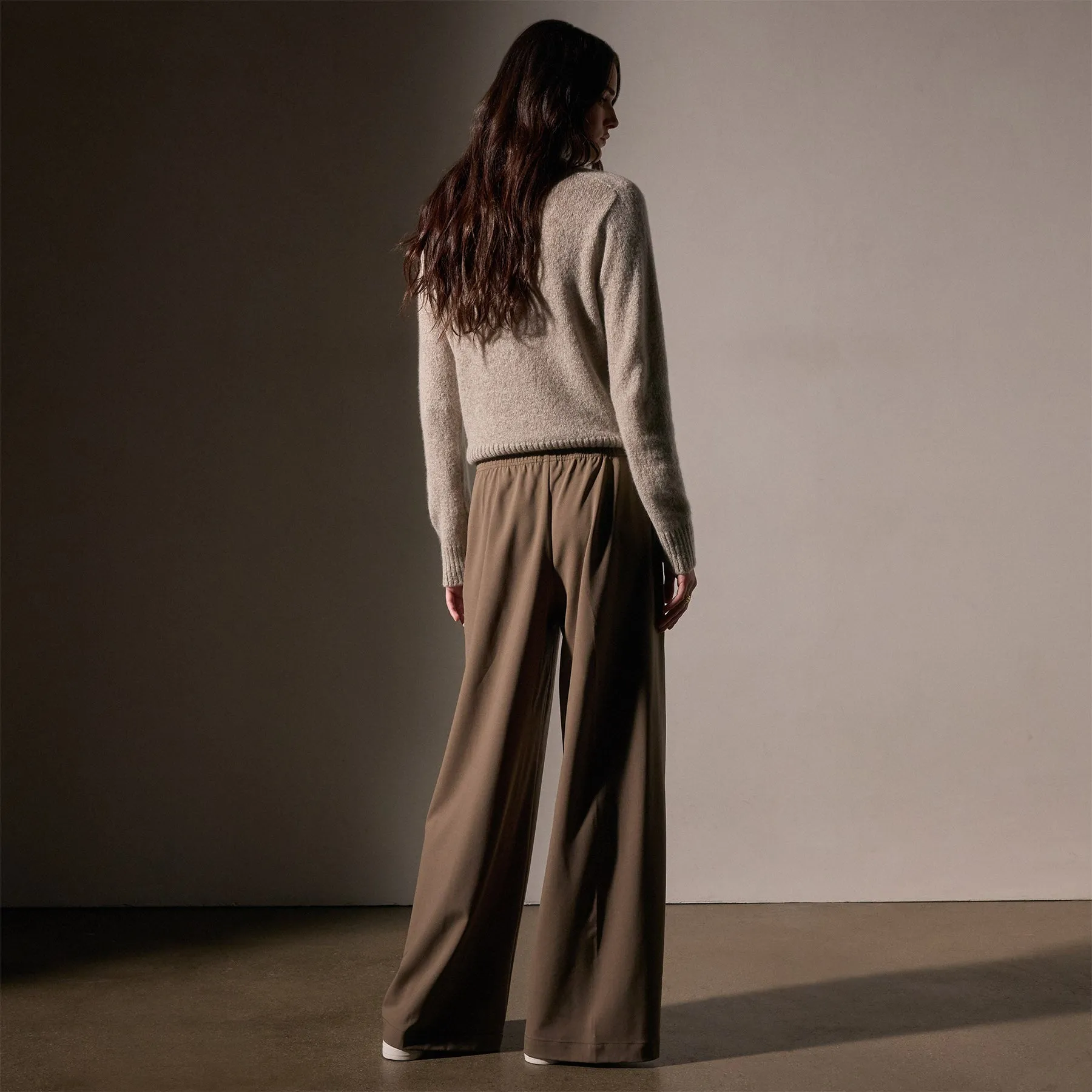 Stretch Wool Wide Leg - Cargo