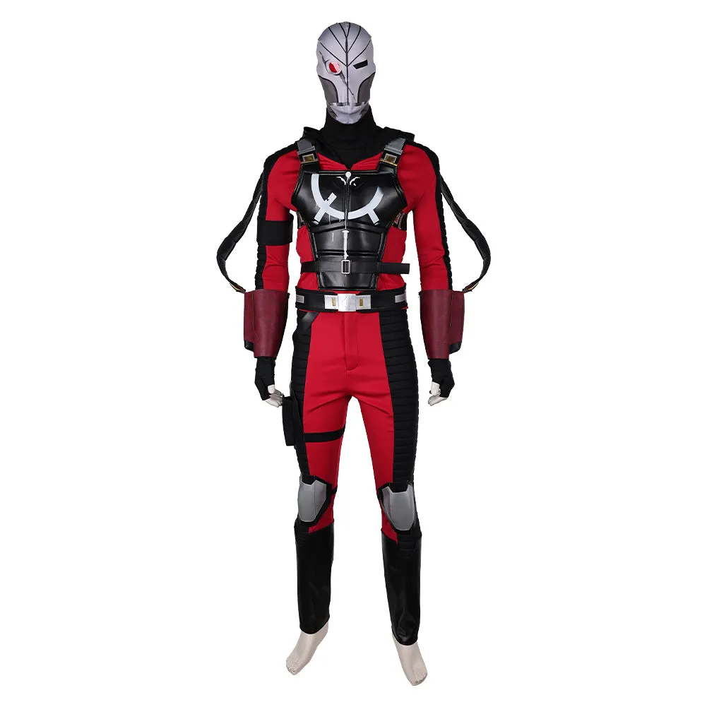 Suicide Squad: Kill the Justice League Deadshot Red Printed Outfit Cosplay Costume