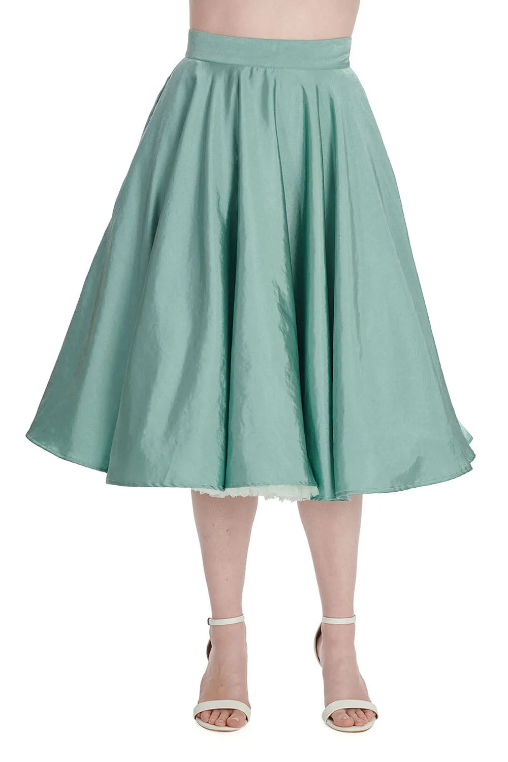 Summer Silky Skirt in Light Green by Banned