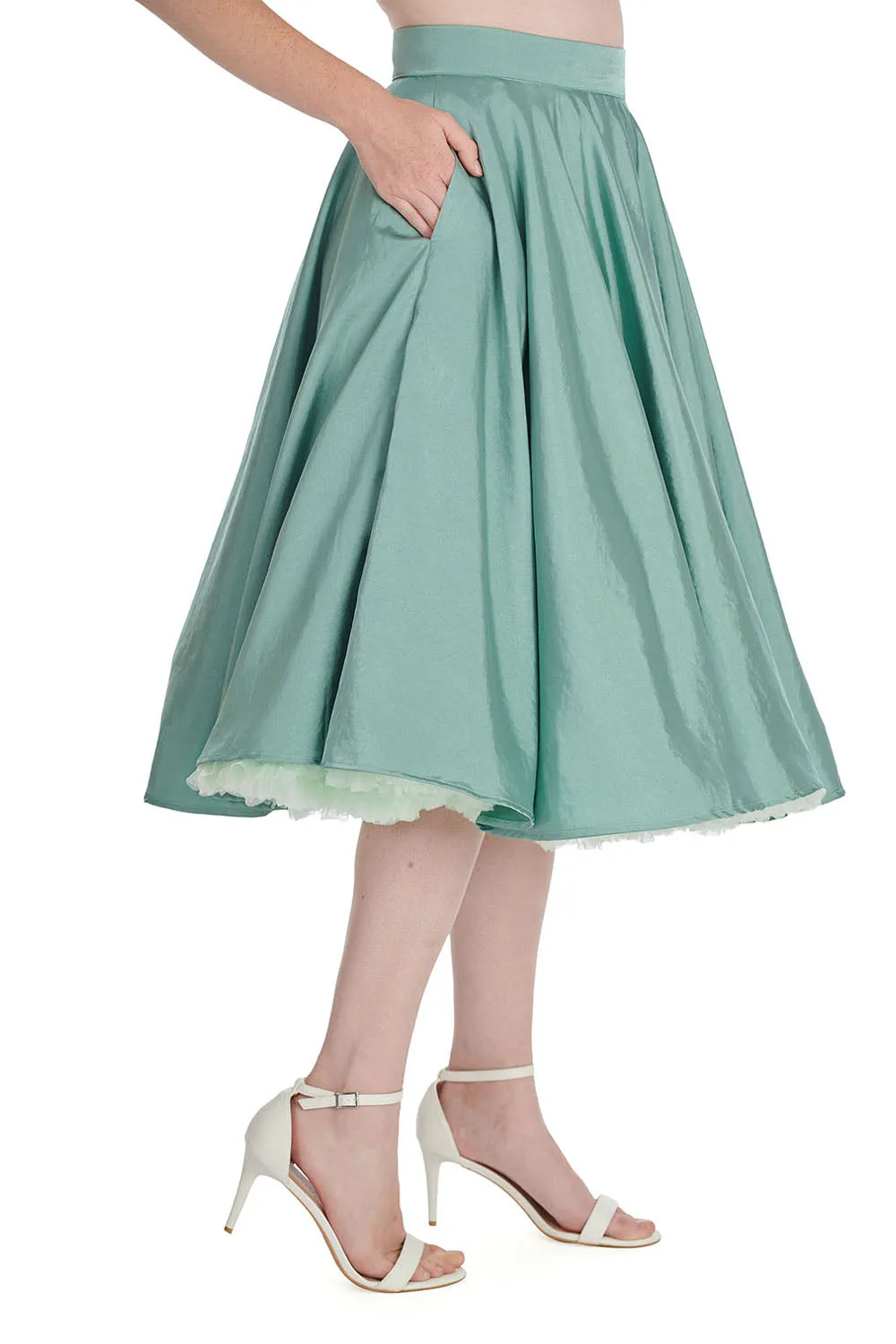 Summer Silky Skirt in Light Green by Banned