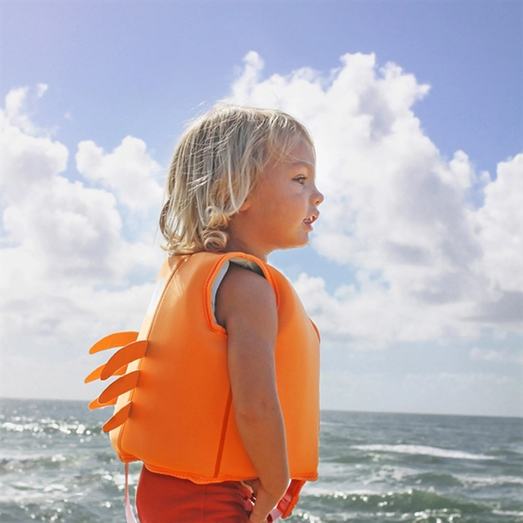 SunnyLife Float Vest Sonny the Sea Creature Neon Orange