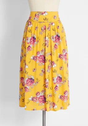 Swinging Saddles Midi Skirt