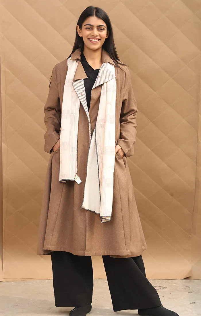 Tan Wool Twill Overcoat