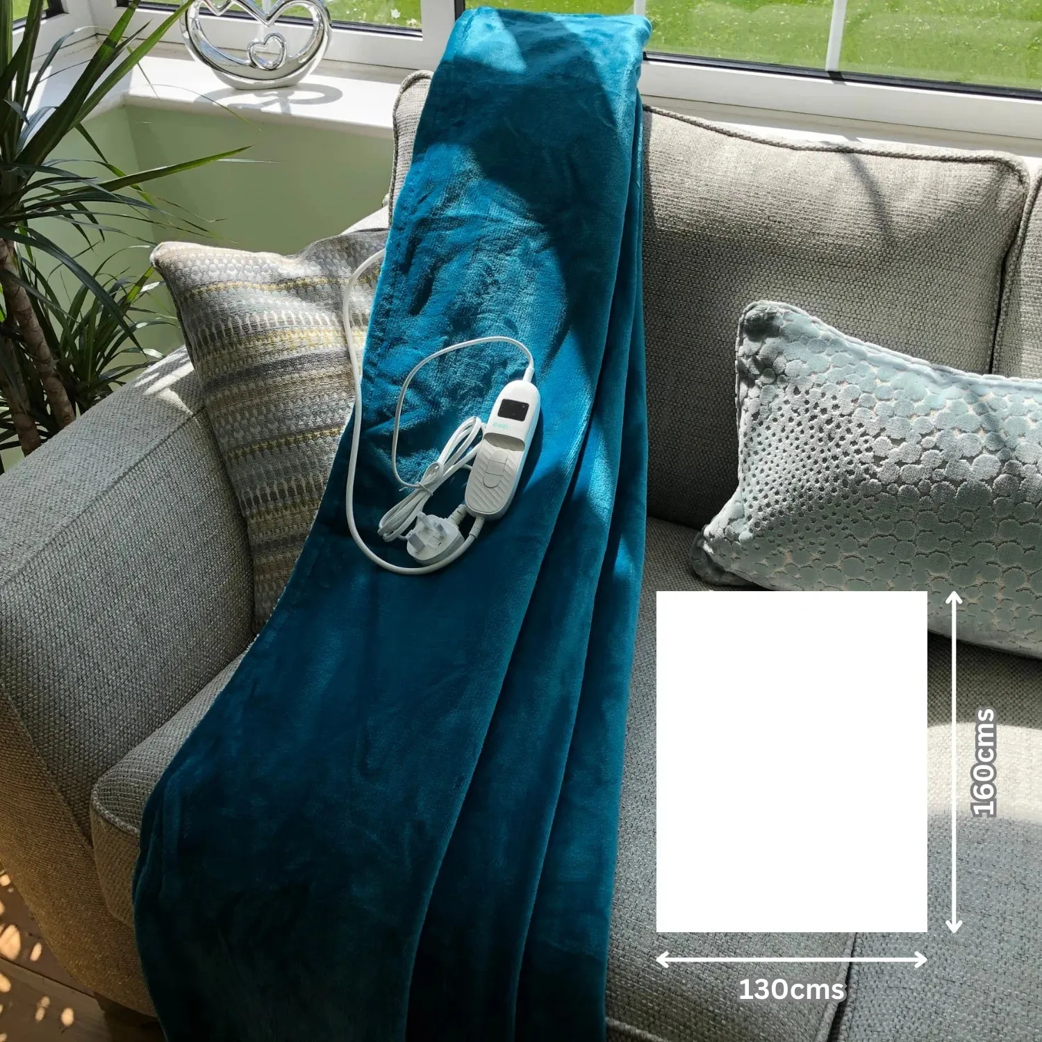 Teal Electric Heated Throw