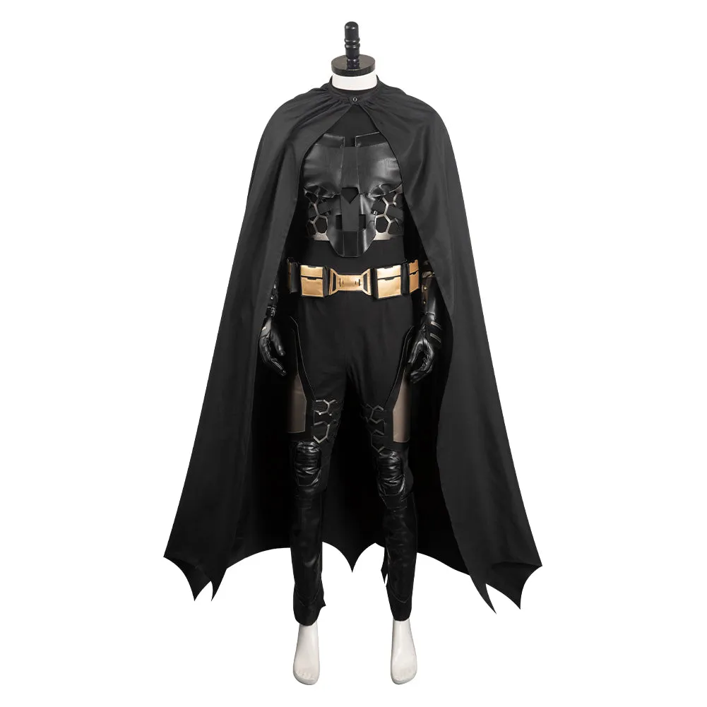 The Flash Batman Men Jumpsuit Cloak Outfits Halloween Carnival Cosplay Costume