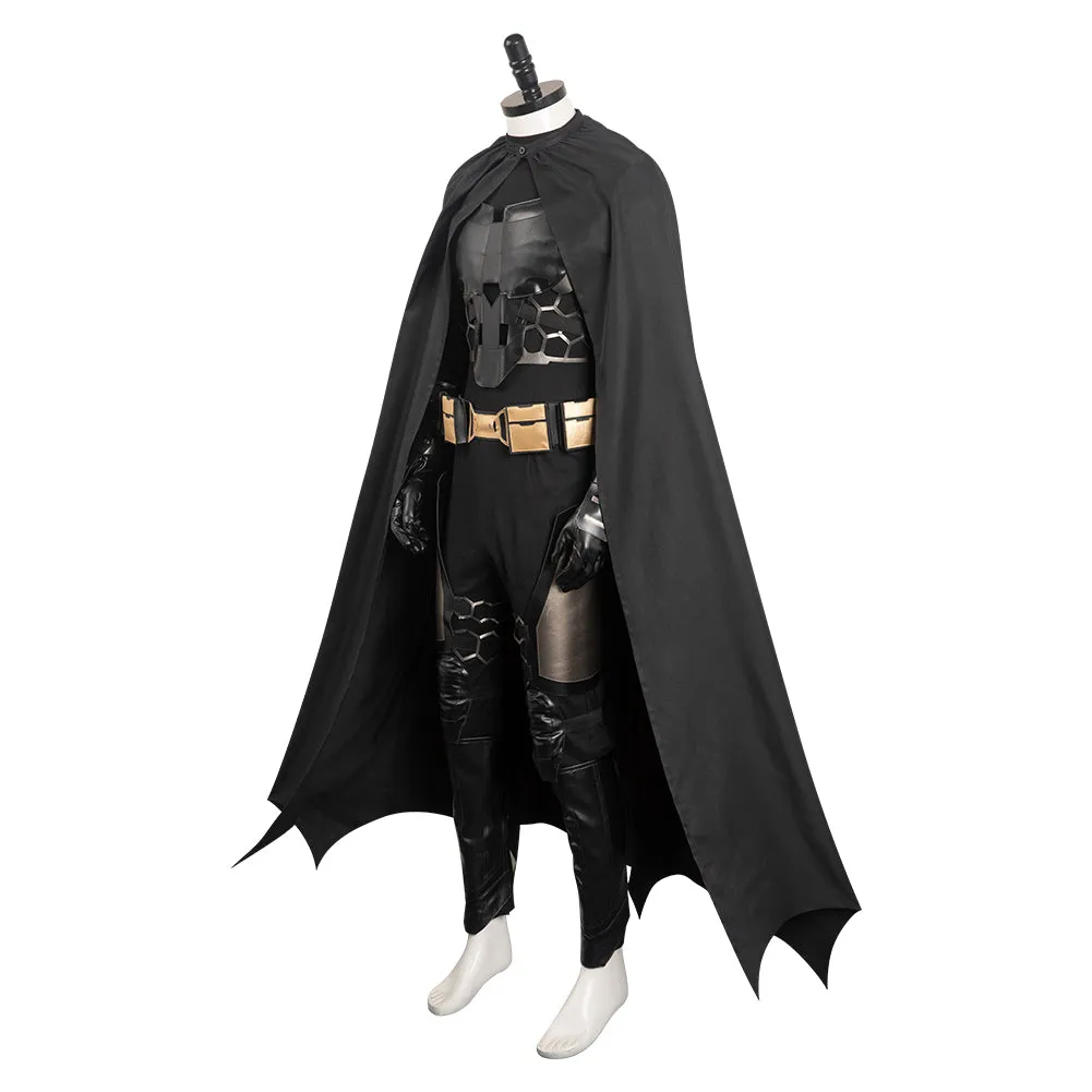 The Flash Batman Men Jumpsuit Cloak Outfits Halloween Carnival Cosplay Costume