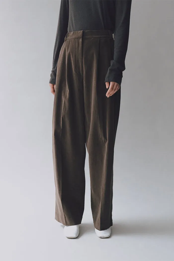 THIN CORDUROY WIDE LEG PANTS