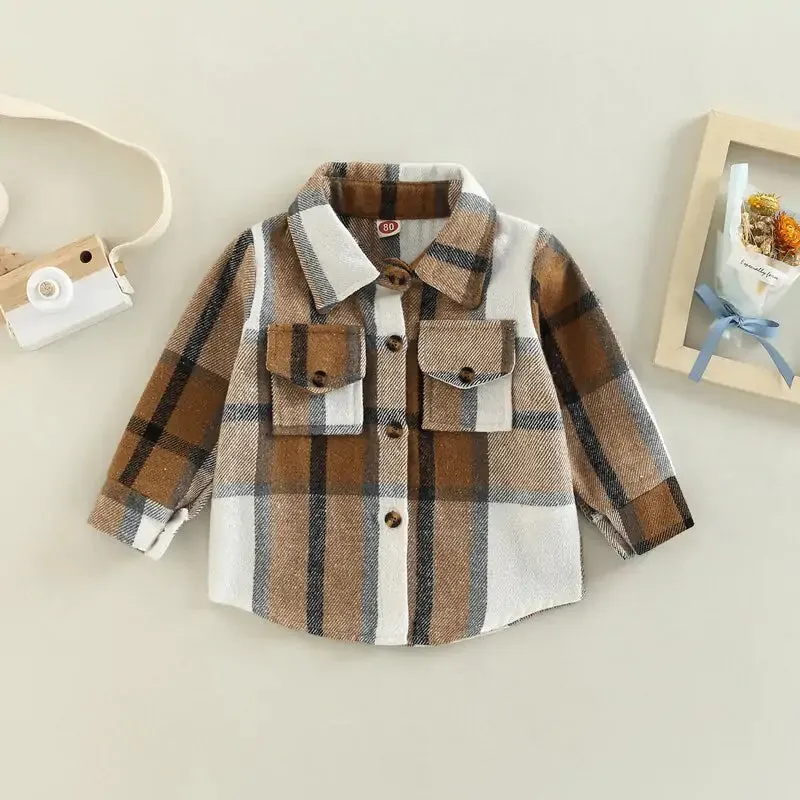 Toddler Plaid Patchwork Long Sleeve