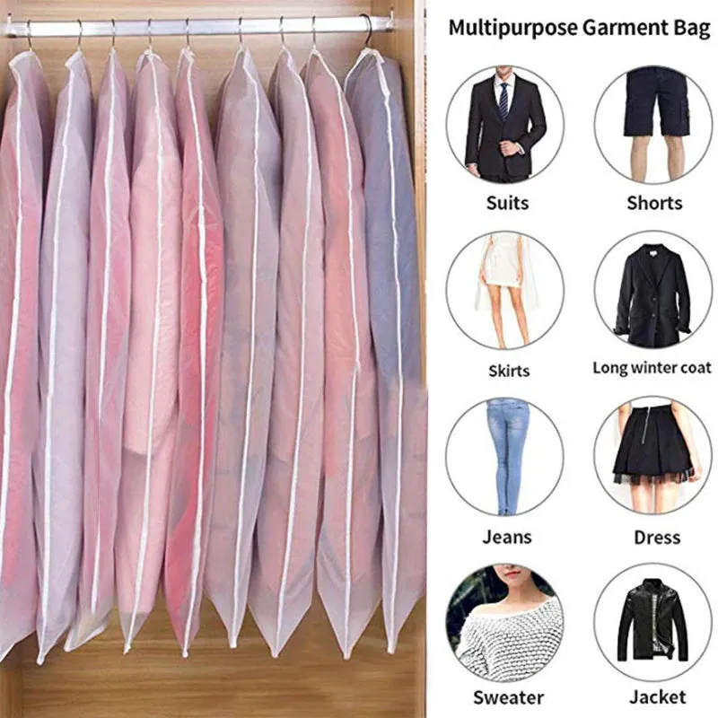 Top Clothes Hanging Garment Dress Clothes Suit Coat Dust Cover Home Storage Bag Pouch Case Organizer Wardrobe Hanging Clothing