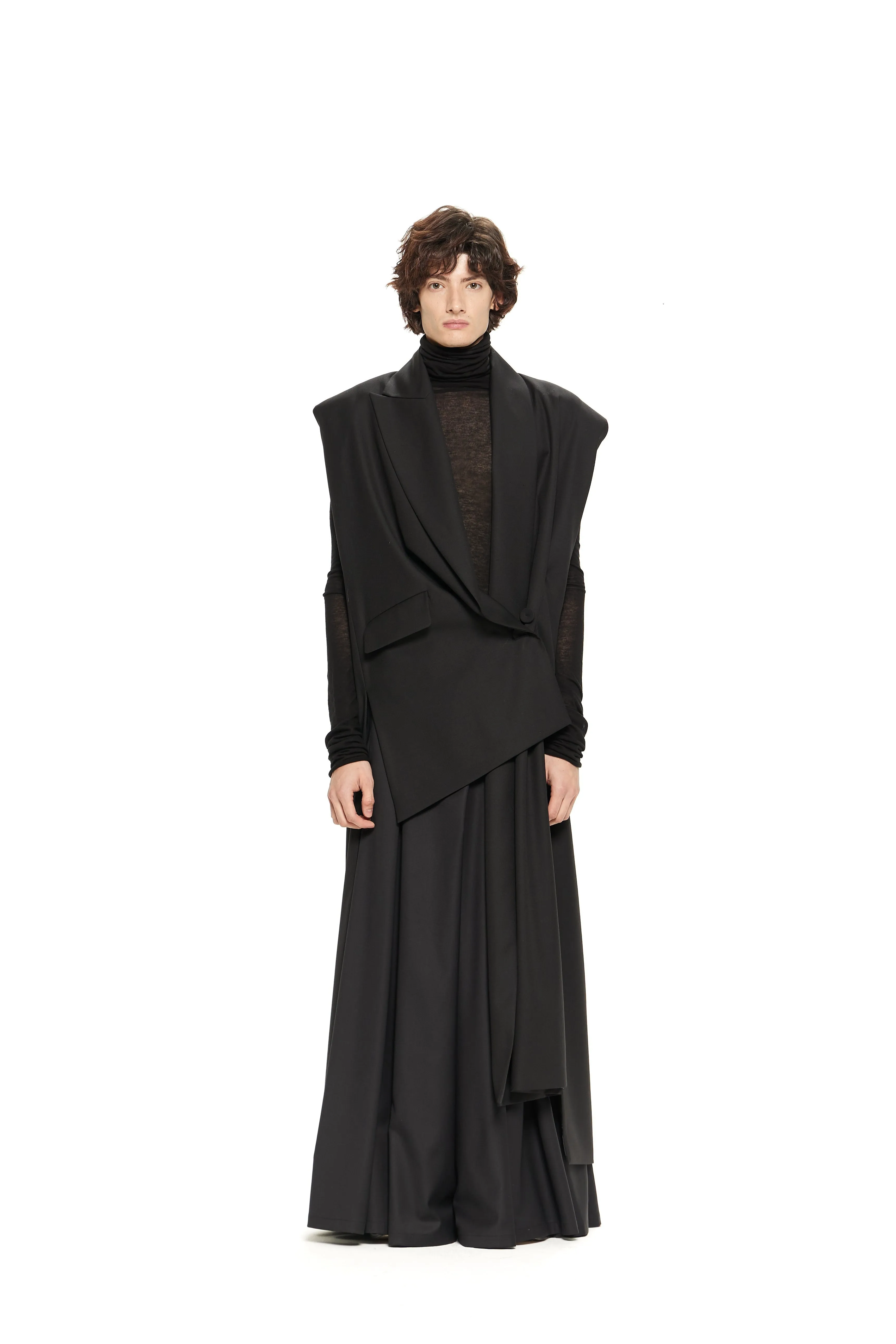 Unisex long vest coat