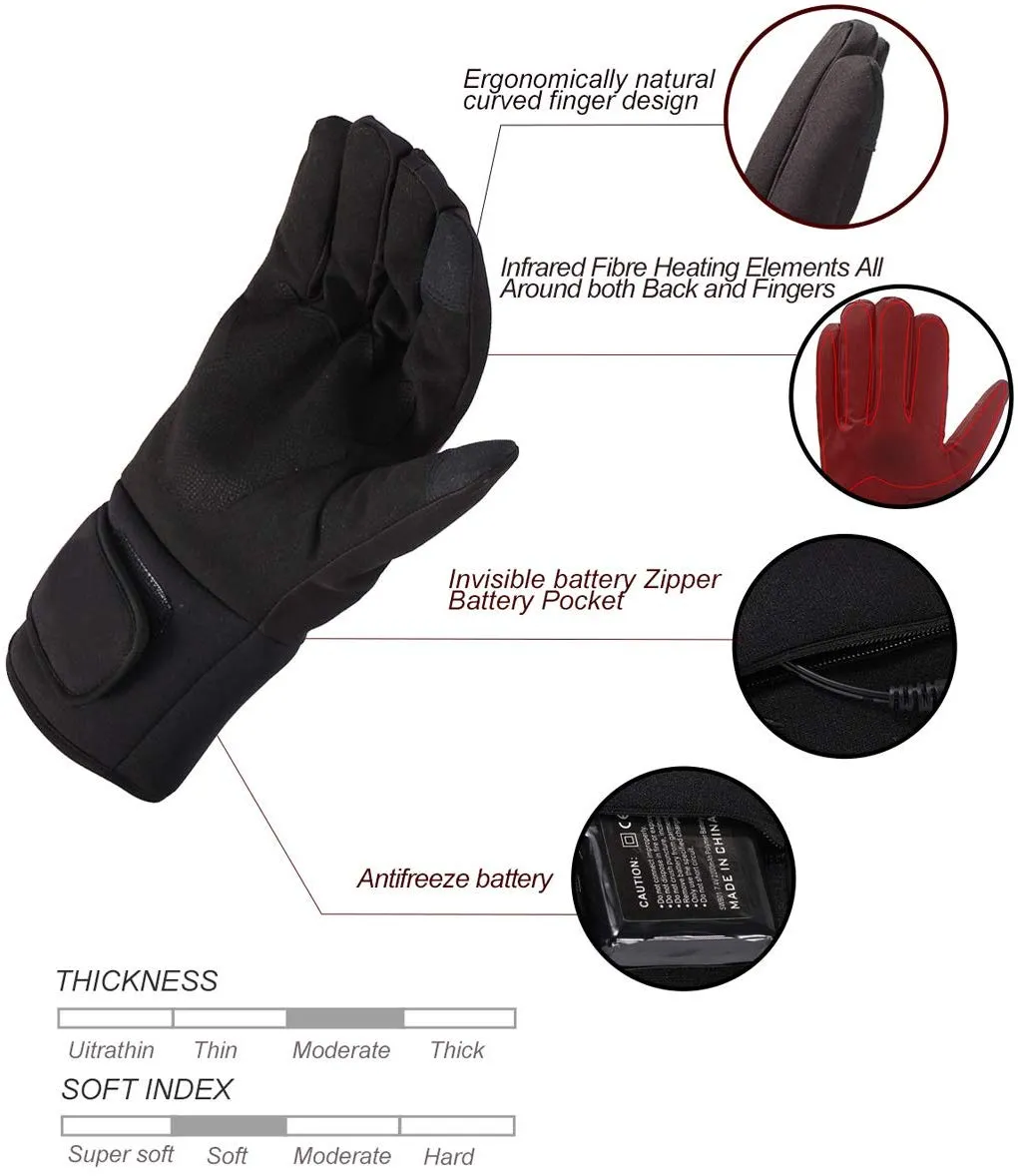 Unisex Medium Thickness Battery Heated Gloves | Winter Driving Gloves | Savior