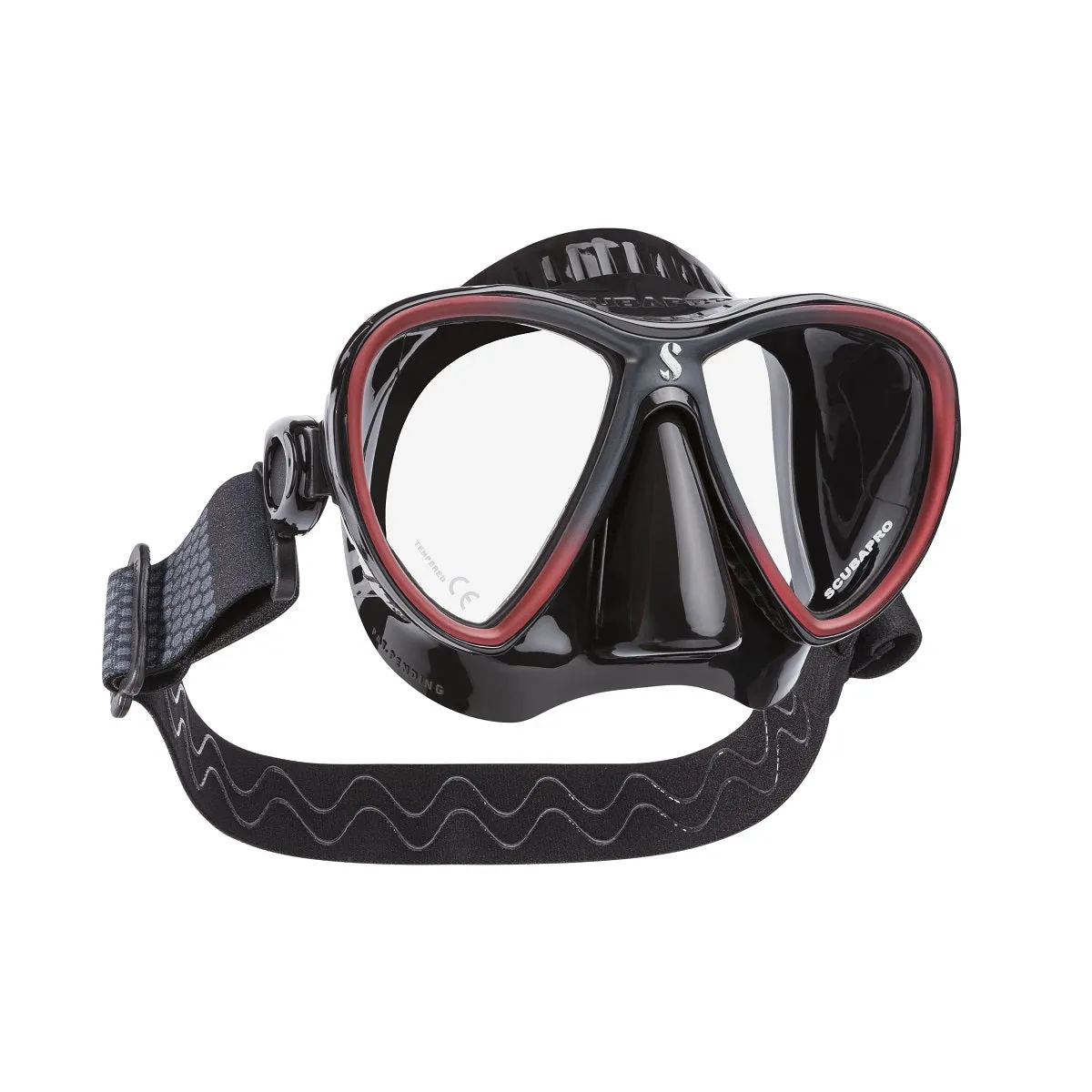 Used ScubaPro Synergy 2 Twin Mask with Comfort Strap - Black/Red Black Skirt