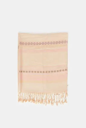 Women Pink Printed Scarf