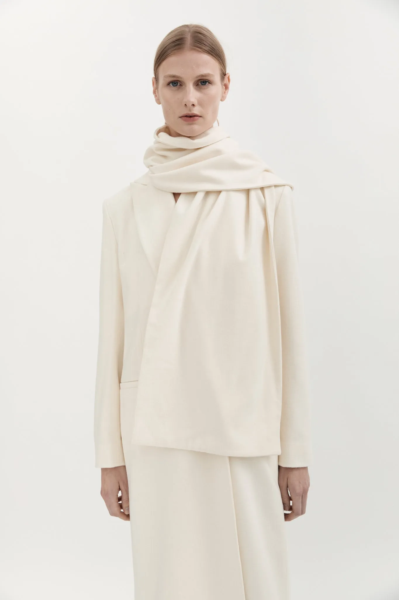 WOOL SCARF - CREME